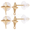 14Pcs Brass Star Stud Earring Findings KK-BBC0009-47-1