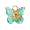 Electroplate Glass Beads Charms PALLOY-JF03107-01-3