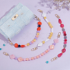4Pcs 4 Style Resin Imitation Gemstone Beaded Bag Handles FIND-PH0009-46A-4