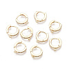 Brass Micro Pave Cubic Zirconia Huggie Hoop Earring Findings X-KK-T063-012-NF-3