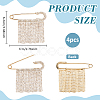 4Pcs Zinc Alloy & Crystal Rhinestone Tassel Brooch JEWB-PH0001-84G-2