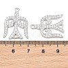 Brass Micro Pave Clear Cubic Zirconia Connector Charms CU-CBA7BFE-03B-P-3