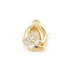 Brass Micro Pave Clear Cubic Zirconia Charms KK-Z151-18G-Q-1