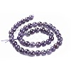 Natural Amethyst Round Bead Strands G-I168-08-8mm-2