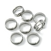 201 Stainless Steel Grooved Finger Ring Settings STAS-TAC0001-10D-P-3