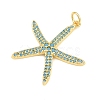 Brass Micro Pave Sky Blue Cubic Zirconia Pendants CU-CBA4A93-01D-G-2