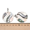 Natural Abalone Shell & Black Lip Shell & Pink Shell Pendants SSHEL-B003-06P-03-3