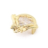 Brass Micro Pave Clear Cubic Zirconia Pendants KK-K371-30G-2