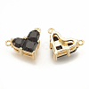 Brass Cubic Zirconia Charms X-KK-S340-12G-02-2
