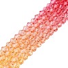 Gradient Color Baking Paint Glass Bead Strands DGLA-A039-T4mm-A03-4