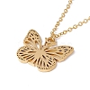 Initial Letter with Butterfly Pendant Necklace NJEW-C026-01G-I-3