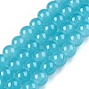 Baking Paint Imitation Jade Glass Round Bead Strands X-DGLA-Q021-6mm-07-4