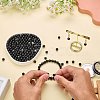 100Pcs Natural Black Tourmaline Round Beads with Strong Stretchy Beading Elastic Thread G-SZ0002-30-3