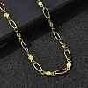 304 Stainless Steel Flower Link Chain Necklaces for Women NJEW-A046-02C-G-1