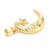 Moon Theme Rack Plating Brass Micro Pave Cubic Zirconia Pendants KK-Z071-52G-09-2