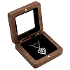Wood Brooch Storage Magnetic Boxes with Acrylic Window CON-WH0085-244-1