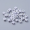 Letter V Cube Acrylic Beads X-PL37C9308-V-2