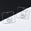 Transparent Printed Acrylic Pendants OACR-N133-001-03-4