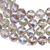 Transparent Electroplate Glass Beads Strands EGLA-N002-34C-B11-4