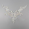 Hand Sewing Flower Pattern Rhinestone Costume Appliques PATC-WH0009-08A-1