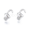 Brass Micro Pave Clear Cubic Zirconia Pendants KK-C006-17P-2
