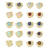 Natural Mixed Stone Stud Earrings EJEW-K288-01G-1