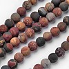 Natural Polychrome Jasper/Picasso Stone/Picasso Jasper Beads Strands G-D809-03-8mm-1