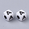 White Opaque Acrylic Beads MACR-R869-02A-2