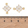 Brass Pave Clear Cubic Zirconia Connector Charms CU-CBAB0CF-03G-3