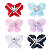 6Pcs 6 Colors Opaque Acrlyic Sparkling Rhinestones Beads SACR-TA0001-51-2