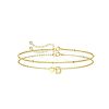 2Pcs 2 Styles Brass Beaded Bracelets & Satellite Chains Bracelets for Women FS-WG4A116-18-1