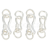 4Pcs 2 Styles 925 Sterling Silver S-Shaped Hook Clasps STER-GO0001-16-1