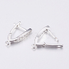 Brass Micro Pave Cubic Zirconia Hoop Earring Findings with Latch Back Closure X-ZIRC-K075-30P-3