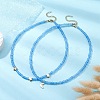 2Pcs 2 Style Moon & Star Brass & Glass Seed Beaded Necklace Set for Women NJEW-JN04394-2