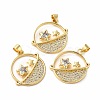 Rack Plating Brass Micro Pave Cubic Zirconia Pendants KK-E281-10G-2