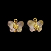 Light Gold Tone Alloy with Glass Charms PALLOY-Q457-01G-03-2