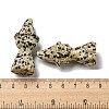 Natural Dalmatian Jasper Carved Healing Cat with Witch Hat Figurines DJEW-D012-07J-3