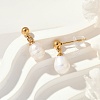 304 Stainless Steel Natural Freshwater Pearl Dangle Stud Earrings X-EJEW-G423-20G-2