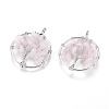 Natural Rose Quartz Pendants X-G-E419-08P-2