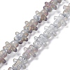 Half Rainbow Plated Forsted Electroplate Glass Beads GLAA-P005-HR02-1