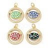 Brass Micro Pave Clear Cubic Zirconia Pendants KK-C045-17G-1