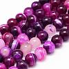 Natural Striped Agate/Banded Agate Bead Strands X-G-K155-A-8mm-02-2