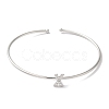 Rack Plating Brass Micro Pave Clear Cubic Zirconia Letter Open Cuff Bangles BJEW-A018-01P-X-2