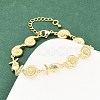 Brass Link Chain Bracelets for Women BJEW-A090-06A-G-1
