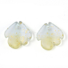 Two Tone Transparent Spray Painted Glass Charms GLAA-T017-05-B06-2