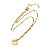 304 Stainless Steel Crystal Rhinestone Hexagon Pendant Necklaces for Women NJEW-F339-04G-2