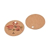 100Pcs Kraft Paper Flower Printed Gift Tags CDIS-H007-02-2