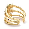 Three Line Cubic Zirconia Cuff Ring RJEW-E170-02G-3
