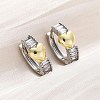 Brass Micro Pave Clear Cubic Zirconia Hoop Earrings EJEW-H158-20A-GP-1