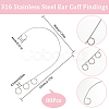 SUNNYCLUE 80Pcs 316 Stainless Steel Ear Cuff Findings STAS-SC0005-96-2